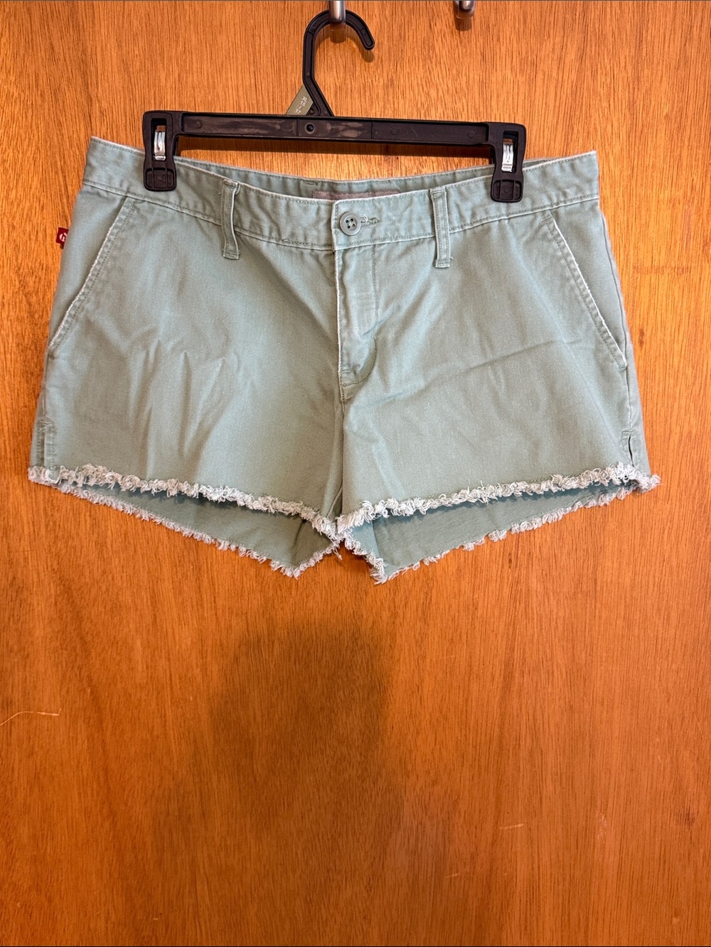 Hollister Sage Green Utility Mid-Rise Cotton Shorts w/Pockets sz 8